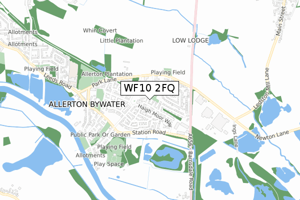 WF10 2FQ map - small scale - OS Open Zoomstack (Ordnance Survey)