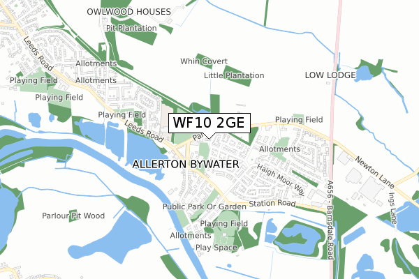 WF10 2GE map - small scale - OS Open Zoomstack (Ordnance Survey)