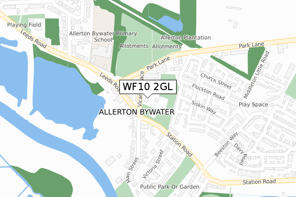 WF10 2GL map - large scale - OS Open Zoomstack (Ordnance Survey)