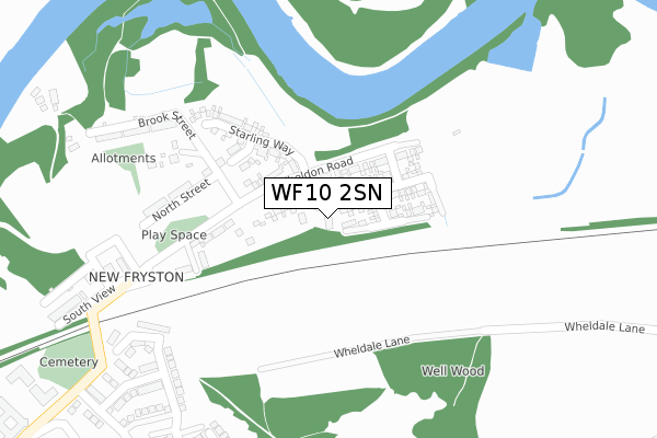 WF10 2SN map - large scale - OS Open Zoomstack (Ordnance Survey)