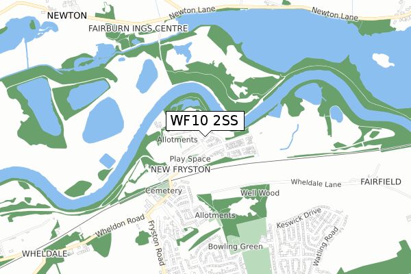 WF10 2SS map - small scale - OS Open Zoomstack (Ordnance Survey)