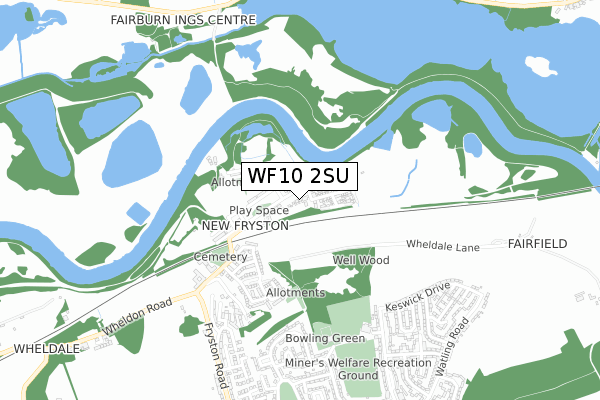 WF10 2SU map - small scale - OS Open Zoomstack (Ordnance Survey)