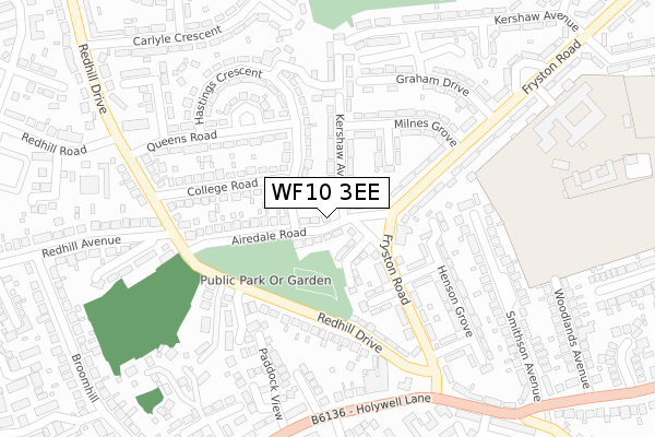 WF10 3EE map - large scale - OS Open Zoomstack (Ordnance Survey)