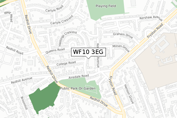 WF10 3EG map - large scale - OS Open Zoomstack (Ordnance Survey)