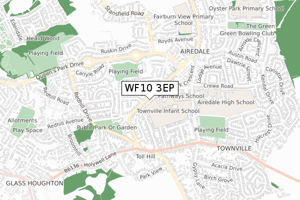 WF10 3EP map - small scale - OS Open Zoomstack (Ordnance Survey)