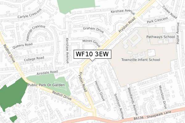 WF10 3EW map - large scale - OS Open Zoomstack (Ordnance Survey)