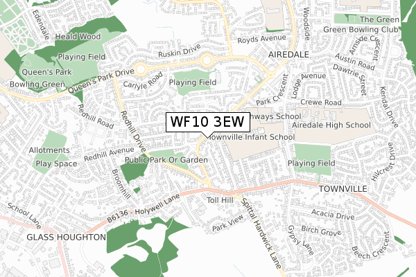 WF10 3EW map - small scale - OS Open Zoomstack (Ordnance Survey)