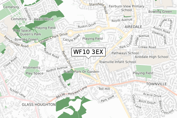 WF10 3EX map - small scale - OS Open Zoomstack (Ordnance Survey) WF10 3EX map - small scale - OS Open Zoomstack (Ordnance Survey)