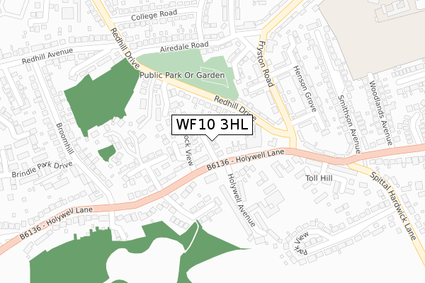 WF10 3HL map - large scale - OS Open Zoomstack (Ordnance Survey)