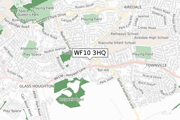 WF10 3HQ map - small scale - OS Open Zoomstack (Ordnance Survey) WF10 3HQ map - small scale - OS Open Zoomstack (Ordnance Survey)