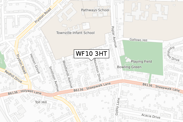 WF10 3HT map - large scale - OS Open Zoomstack (Ordnance Survey)