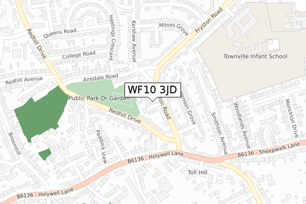 WF10 3JD map - large scale - OS Open Zoomstack (Ordnance Survey) WF10 3JD map - large scale - OS Open Zoomstack (Ordnance Survey)