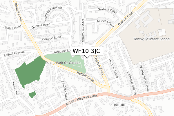 WF10 3JG map - large scale - OS Open Zoomstack (Ordnance Survey)