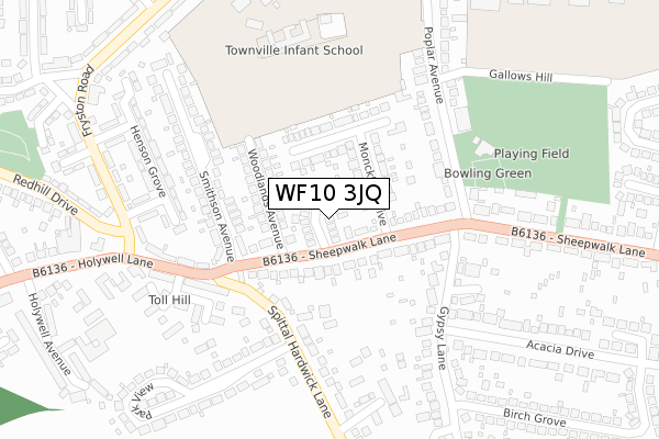 WF10 3JQ map - large scale - OS Open Zoomstack (Ordnance Survey)