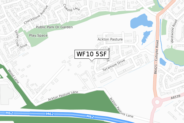 WF10 5SF map - large scale - OS Open Zoomstack (Ordnance Survey)