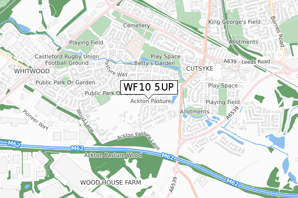WF10 5UP map - small scale - OS Open Zoomstack (Ordnance Survey)