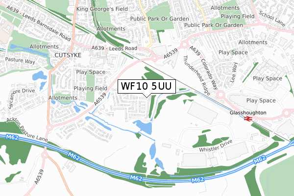 WF10 5UU map - small scale - OS Open Zoomstack (Ordnance Survey)