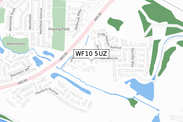 WF10 5UZ map - large scale - OS Open Zoomstack (Ordnance Survey)