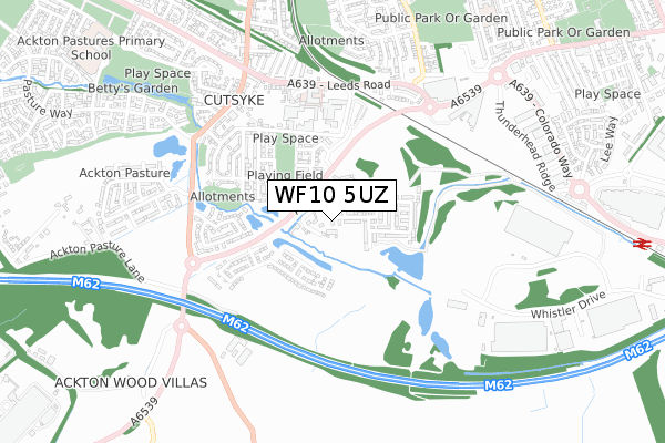 WF10 5UZ map - small scale - OS Open Zoomstack (Ordnance Survey)