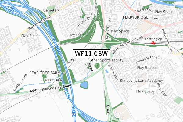 WF11 0BW map - small scale - OS Open Zoomstack (Ordnance Survey) WF11 0BW map - small scale - OS Open Zoomstack (Ordnance Survey)