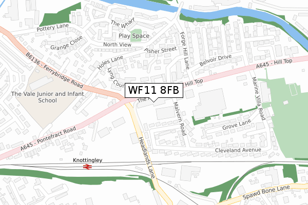 WF11 8FB map - large scale - OS Open Zoomstack (Ordnance Survey)