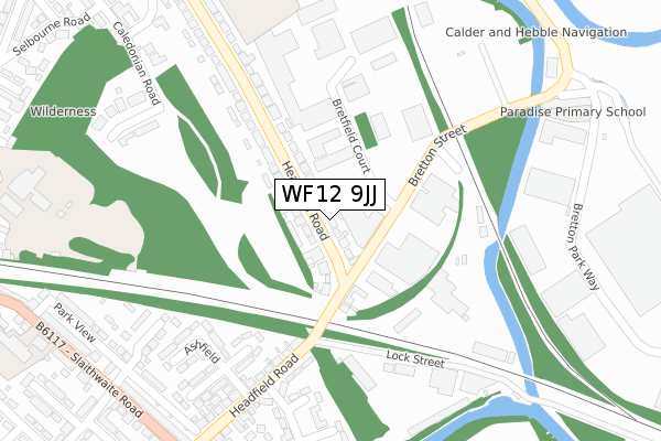 WF12 9JJ map - large scale - OS Open Zoomstack (Ordnance Survey)