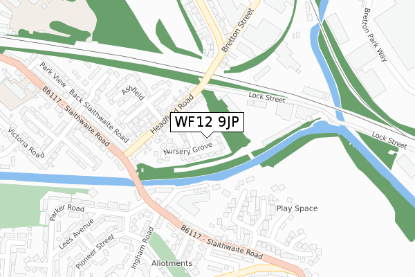 WF12 9JP map - large scale - OS Open Zoomstack (Ordnance Survey)