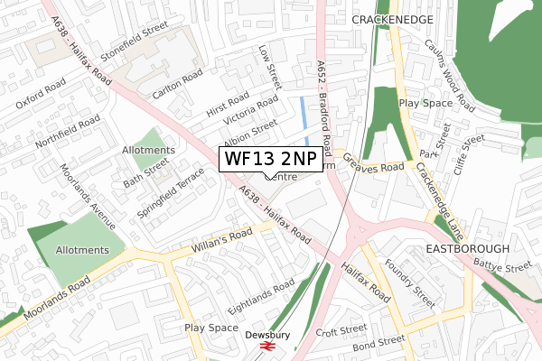 WF13 2NP map - large scale - OS Open Zoomstack (Ordnance Survey) WF13 2NP map - large scale - OS Open Zoomstack (Ordnance Survey)
