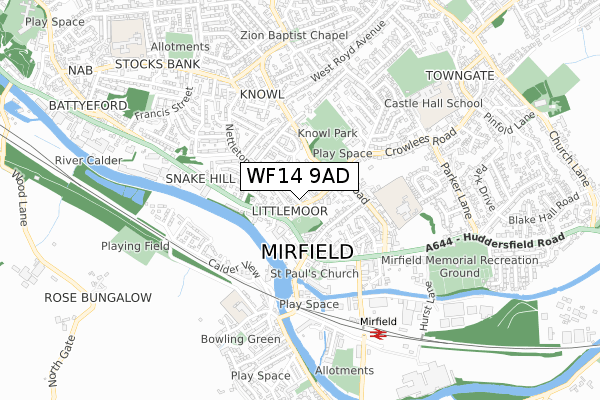 WF14 9AD map - small scale - OS Open Zoomstack (Ordnance Survey) WF14 9AD map - small scale - OS Open Zoomstack (Ordnance Survey)