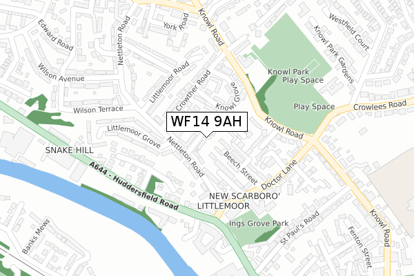 WF14 9AH map - large scale - OS Open Zoomstack (Ordnance Survey) WF14 9AH map - large scale - OS Open Zoomstack (Ordnance Survey)