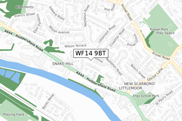 WF14 9BT map - large scale - OS Open Zoomstack (Ordnance Survey) WF14 9BT map - large scale - OS Open Zoomstack (Ordnance Survey)