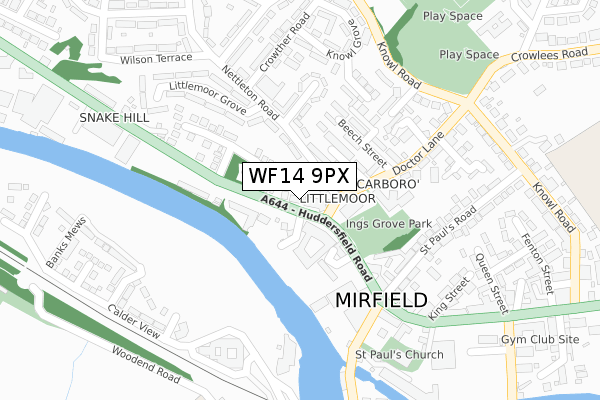 WF14 9PX map - large scale - OS Open Zoomstack (Ordnance Survey) WF14 9PX map - large scale - OS Open Zoomstack (Ordnance Survey)