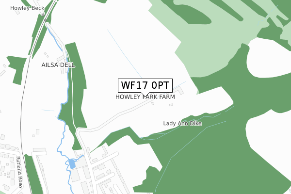 WF17 0PT map - large scale - OS Open Zoomstack (Ordnance Survey) WF17 0PT map - large scale - OS Open Zoomstack (Ordnance Survey)