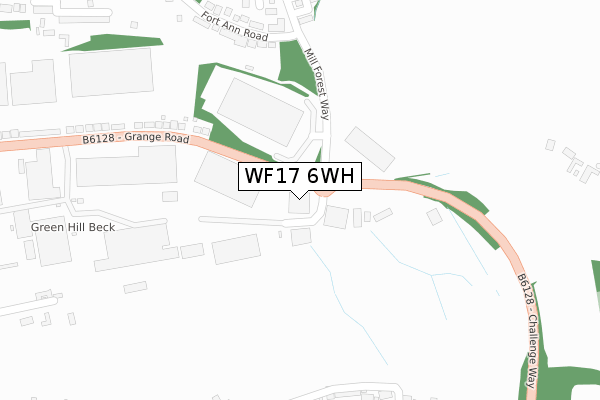 WF17 6WH map - large scale - OS Open Zoomstack (Ordnance Survey)