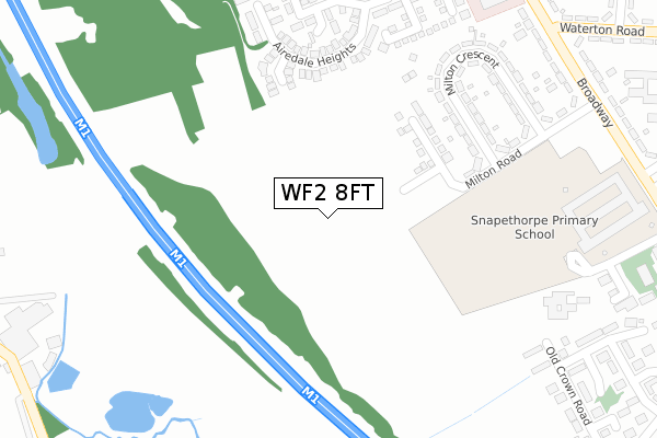 WF2 8FT map - large scale - OS Open Zoomstack (Ordnance Survey)