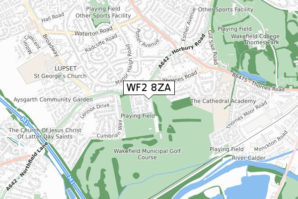 WF2 8ZA map - small scale - OS Open Zoomstack (Ordnance Survey) WF2 8ZA map - small scale - OS Open Zoomstack (Ordnance Survey)