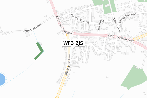 WF3 2JS map - large scale - OS Open Zoomstack (Ordnance Survey)