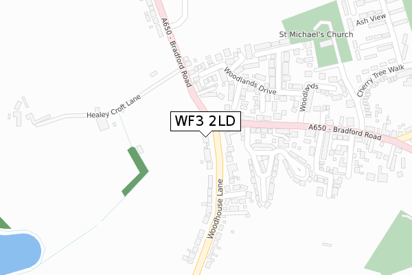 WF3 2LD map - large scale - OS Open Zoomstack (Ordnance Survey)