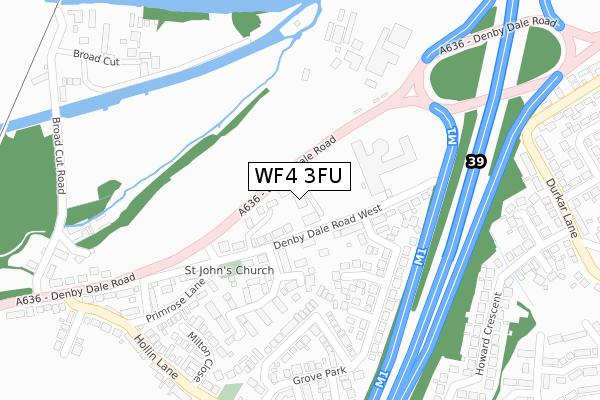 WF4 3FU map - large scale - OS Open Zoomstack (Ordnance Survey)