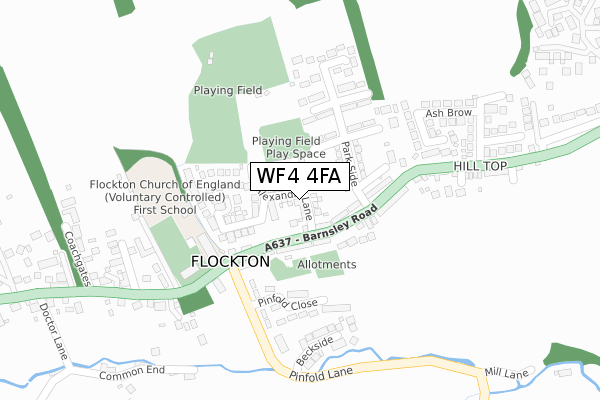 WF4 4FA map - large scale - OS Open Zoomstack (Ordnance Survey)