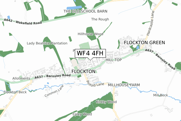 WF4 4FH map - small scale - OS Open Zoomstack (Ordnance Survey)