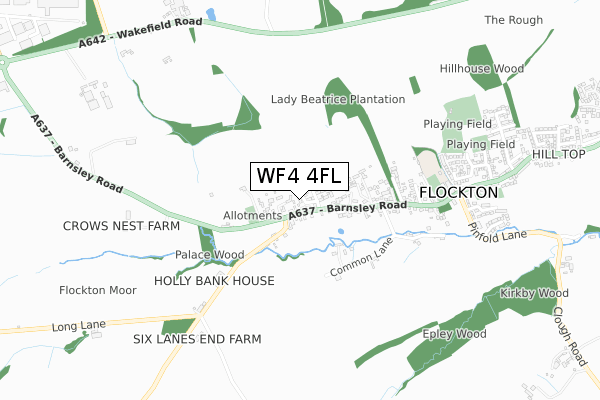 WF4 4FL map - small scale - OS Open Zoomstack (Ordnance Survey) WF4 4FL map - small scale - OS Open Zoomstack (Ordnance Survey)