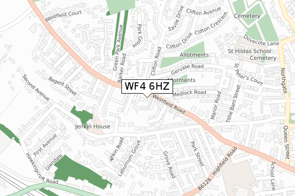WF4 6HZ map - large scale - OS Open Zoomstack (Ordnance Survey) WF4 6HZ map - large scale - OS Open Zoomstack (Ordnance Survey)