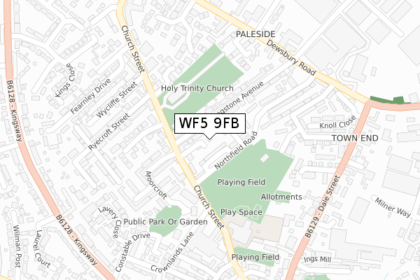 WF5 9FB map - large scale - OS Open Zoomstack (Ordnance Survey) WF5 9FB map - large scale - OS Open Zoomstack (Ordnance Survey)