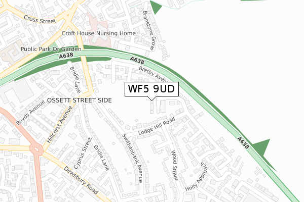 WF5 9UD map - large scale - OS Open Zoomstack (Ordnance Survey)