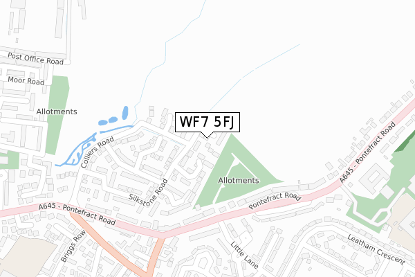 WF7 5FJ map - large scale - OS Open Zoomstack (Ordnance Survey) WF7 5FJ map - large scale - OS Open Zoomstack (Ordnance Survey)
