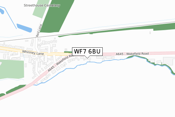 WF7 6BU map - large scale - OS Open Zoomstack (Ordnance Survey)