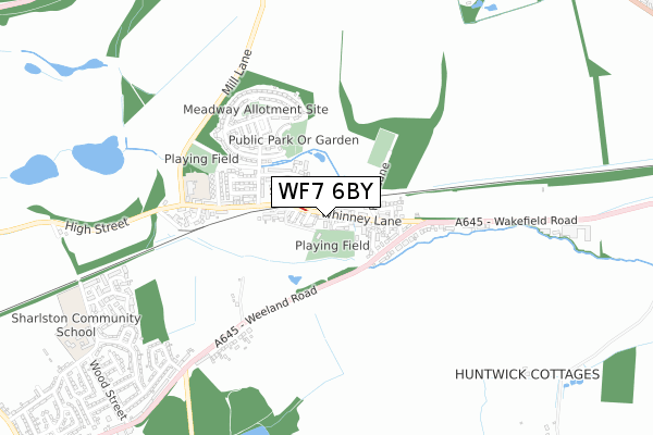 WF7 6BY map - small scale - OS Open Zoomstack (Ordnance Survey)