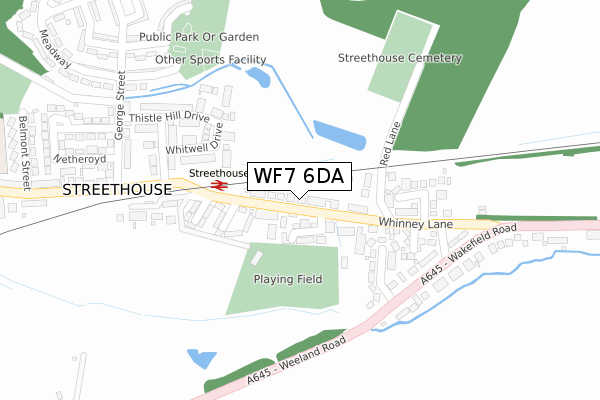 WF7 6DA map - large scale - OS Open Zoomstack (Ordnance Survey)