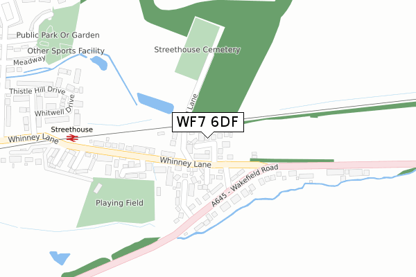 WF7 6DF map - large scale - OS Open Zoomstack (Ordnance Survey)
